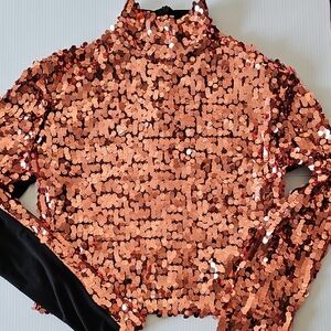 Smythe Sequin High-Neck Women's Top - Copper